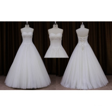 M503q Pretty Strapless Lace Ball Gown Wedding Dress 2016